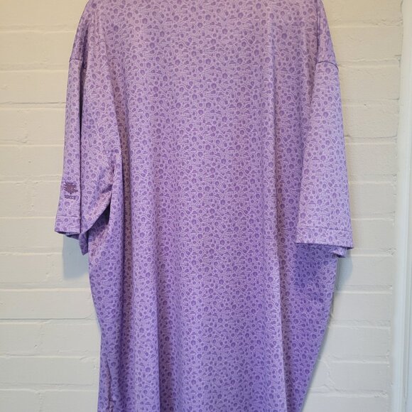 Peter Millar Summer Comfort XXL Purple 70s Novelty Print Golf Polo - Picture 4 of 4